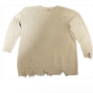 Distressed FashionNovaMen Cream sweater